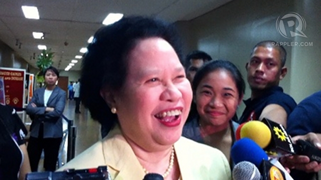 'I'M A HAWK.' Sen Miriam Defensor Santiago says Chinese passports bearing a map of disputed territories must be rejected for being an act of aggression. Photo by Ayee Macaraig 