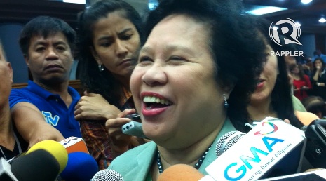 SOUND, FURY. Senator Miriam Defensor Santiago promises that the Senate hearing on Puno will be full of "sound and fury." Photo by Ayee Macaraig 