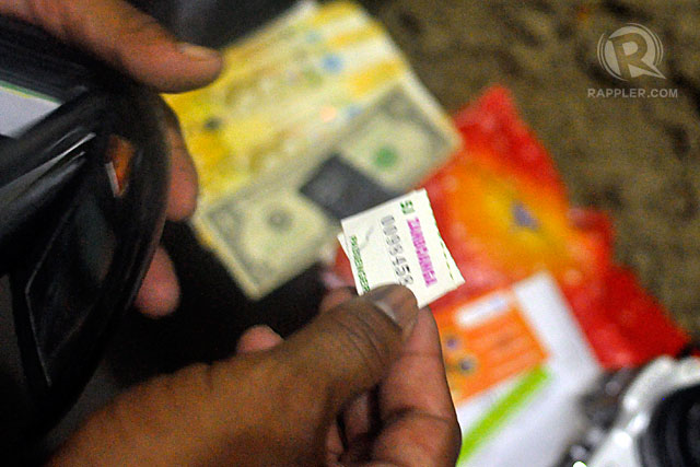 FROM BASILAN. Ferry tickets recovered from the belongings of one MNLF rebel. Photo by Rappler/LeAnne Jazul