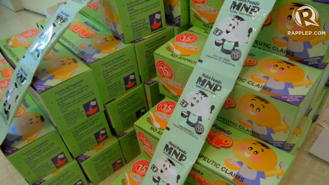 MICRONUTRIENTS. The Nutrition Center of the Philippines came up with the country's first locally-manufactured Micronutrient Powder (MNP) distributed among LGUs, NGOs, and the DOH. Photo by Fritzie Rodriguez/Rappler.com