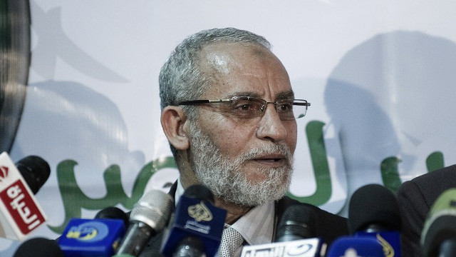 NOT TRUE. Members of Egypt's Muslim Brotherhood deny reports that their supreme guide, Mohamed Badie, has been detained. Photo by AFP