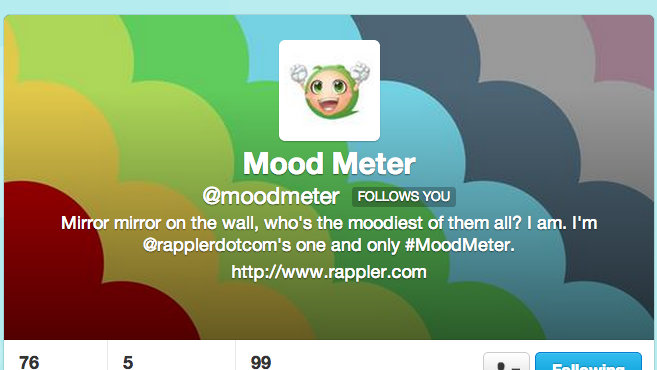 MOODY. Moody is @moodmeter on Twitter