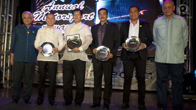 GRAND TOURING CHAMPIONS. The GT class champions holding their trophies are (from left to right) Allen Macaraig, Jody Coseteng, Arnel Carlos and Dondon Portugal