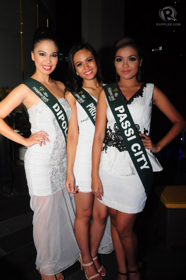 FLUSHED. Lovely Miss PH Earth 2013 candidates enjoy the party and look forward to coronation night on May 19