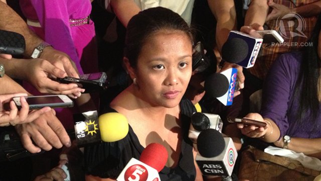 'OKAY WITH ME.' Sen Nancy Binay says she is willing to forego any committee chairmanship to fulfill the Senate minority's role of checking on the performance and bills of the majority. Photo by Rappler/Ayee Macaraig 
