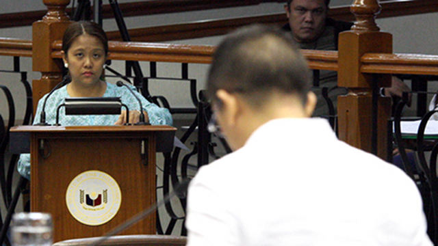 WHY DILG? Sen Nancy Binay questions the legal basis of the DILG's housing program, saying the law states that the National Housing Authority headed by her father must take the lead. File photo by Cesar Tomambo/Senate PRIB 