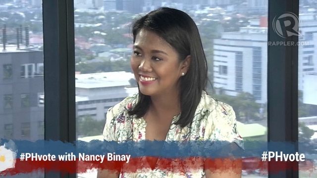 'BETTER VERSION.' Nancy Binay says her goal is to be like her father, Vice President Jejomar Binay, or even be a better version of him. She says they are like different variants of the same soda: Coke Light and Coke Zero. 