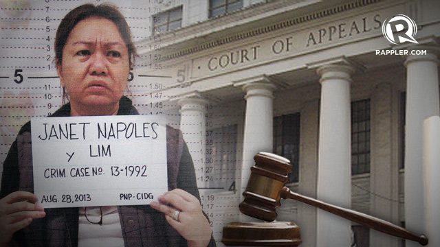 FILING TRO. Janet 'Jenny' Napoles wants the CA to stop the implementation of the arrest warrant against her.