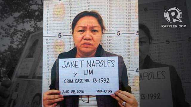 NAPOLES SURRENDERS. Mugshot of Janet Lim Napoles. Graphic by Emil Mercado