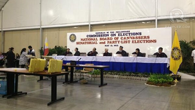 FINAL SAY. The Comelec, sitting as the national board of canvassers, will finalize the tally for senatorial and party-list results. Photo by Paterno Esmaquel II