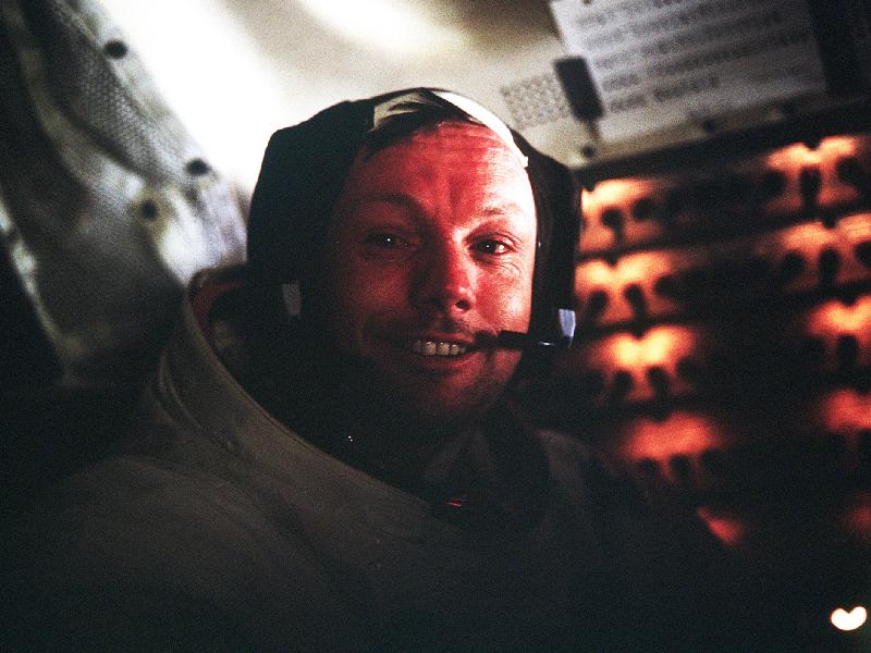 MISSION ACCOMPLISHED. Astronaut Neil A. Armstrong, Apollo 11 Commander, inside the Lunar Module as it rests on the lunar surface after completion of his historic moonwalk, July 20, 1969. Image Credit: NASA