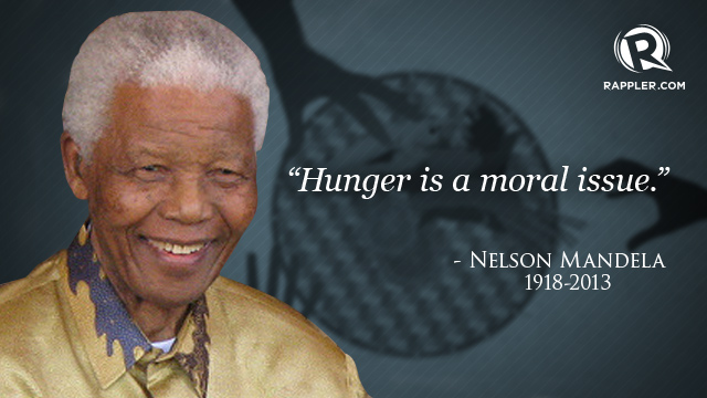 ALLY AGAINST HUNGER. Nelson Mandela helped inspire a lot of work in the fight against hunger. Graphic by Mara Mercado