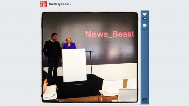 NEW NAME. (From left) Newsweek unit chief executive Baba Shetty and editor Tina Brown. Screenshot of post from The Daily Beast's Instagram account