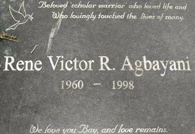 THIS YEAR's VISIT. A photo of Rene's tombstone in Cagayan de Oro taken today, November 1, 2012. Photo courtesy of Claire Agbayani