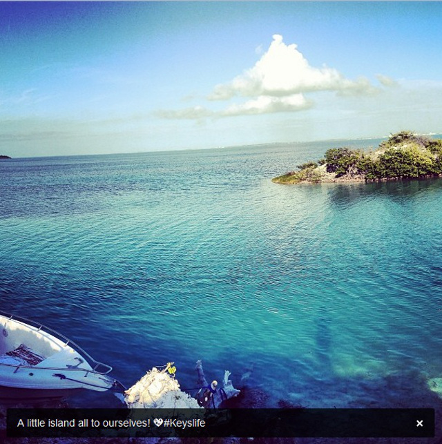 ENGAGEMENT ISLAND. Lauren’s shot of the island where Nick proposed. Photo from Lauren Kitt’s Instagram