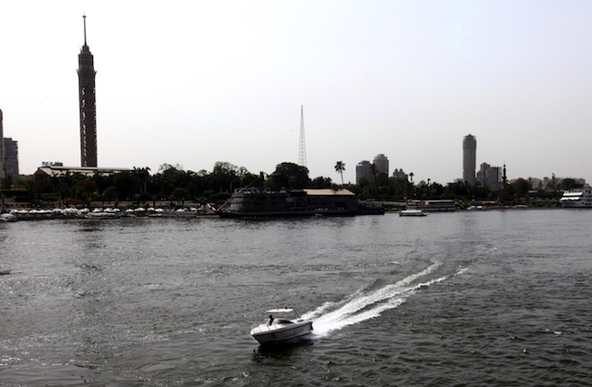 A speed boat sails on the River Nile in Cairo, Egypt, 29 May 2013. Photo by Khaled Elfiqi/EPA