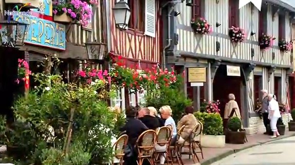 A SLICE OF LIFE in scenic Normandy, where people traditionally drink wine. Thanks to the Famous Knight, the French have opened up to English beer. Screen grab from YouTube