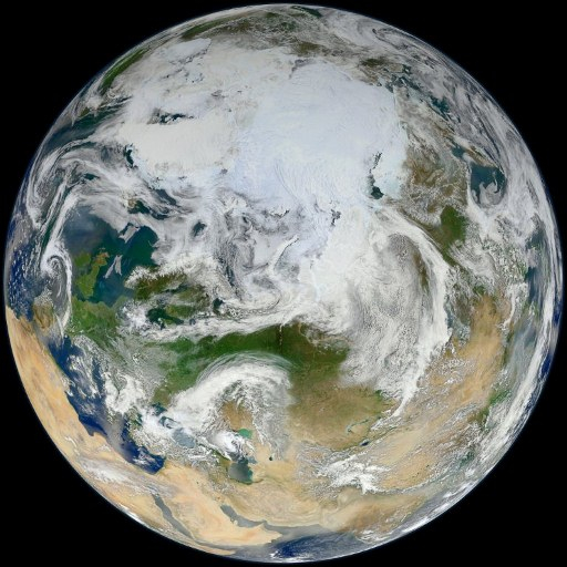 POLAR REGION. Shown here is a satellite image of the Artic region, also called the North Pole, one of the freezing continental regions. The other is the South Pole or the Antartica region, where bitter cold winds whip up these vast and remote areas. Photo by AFP