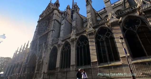 THE NOTRE DAME CATHEDRAL, also known as Notre Dame de Paris (French for 'Our Lady of Paris'). Screen grab from YouTube (pleasetakemeto.com)
