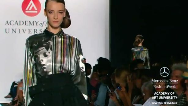 A SCREEN GRAB FROM a video of highlights from the Academy of Art University show in NY Fashion Week last Friday (mbfashionweek)