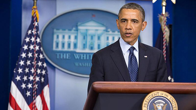 COWARDLY ACT. Obama called Tuesday's Boston Marathon blasts "a heinous and cowardly act."  White House photo