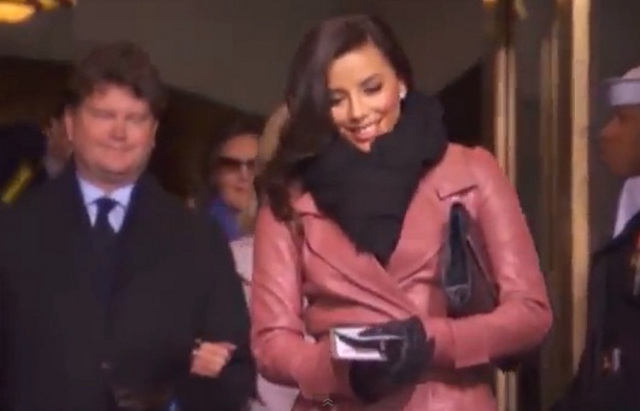 FULL-ON OBAMA SUPPORTER. Eva Longoria makes an appearance at the inauguration. Screen grab from YouTube (agendaviews)