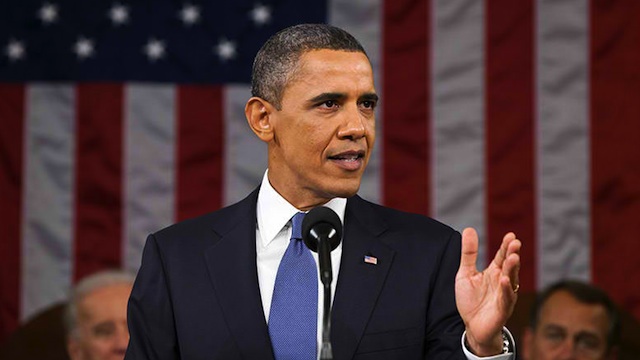 US President Barack Obama delivering the 2012 State of the Union address at the US Capitol in Washington DC, January 24, 2012. Photo courtesy of the White House.
