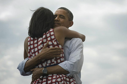 FOUR MORE YEARS. Barack Obama's official Twitter account posted this photo with his wife Michelle, after news of his victory. Photo courtesy of Barack Obama's Twitter account.