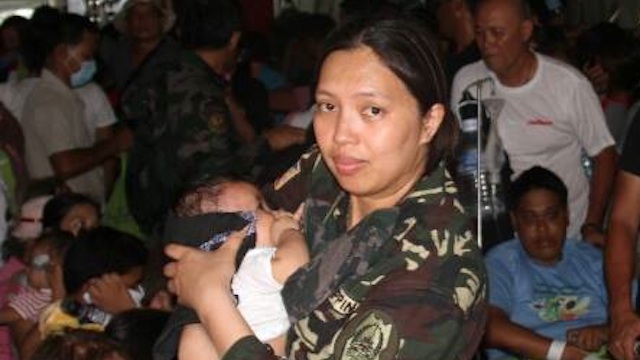 BREASTFEEDING SOLDIER: Corporal Anjannete Obligado