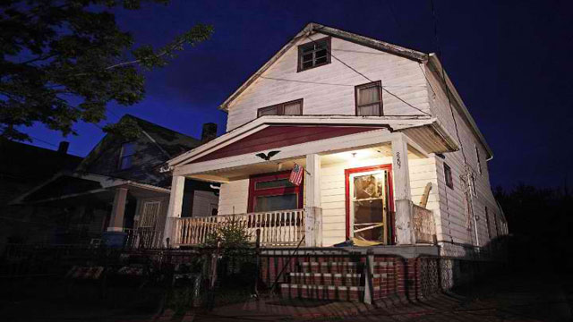  FOUND AT LAST. A general view of the exterior of the house where, on Monday, three women who had disappeared as teenagers approximately ten years ago were found alive on May 7, 2013 in Cleveland, Ohio. Amanda Berry, who went missing in 2003, Gina DeJesus, who went missing in 2004, and Michele Knight, who went missing in 2002, were all found alive in the same house.Bill Pugliano/Getty Images/AFP