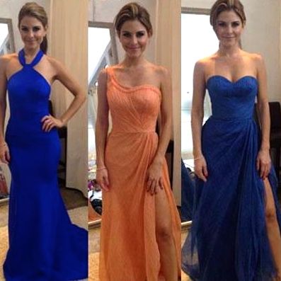 TAKE YOUR PICK! THE Oliver Tolentino gowns Menounos asked Extra viewers to help her choose from. Image from the designer's Facebook page