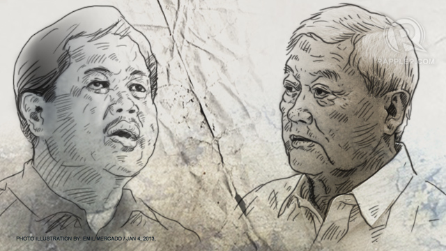 IN A BATTLE. Word war and a legal battle ongoing between businessman Roberto V. Ongpin (right) and the Bangko Sentral ng Pilipinas whose Deputy Governor Nestor Espenilla Jr. (left) is caught in the middle. 