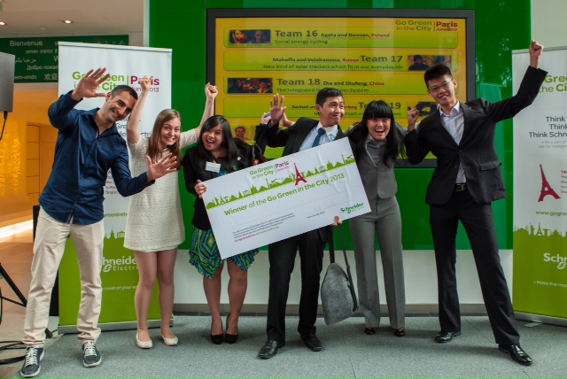 WINNING INNOVATION. Ateneo students Lorenz Ray Payonga and Alyssa Tricia Vintola win in the "Go Green in the City" competition held in France for their project Oscillohump