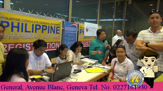 REGISTER TO VOTE. PH embassy and Tambayan Pinoy Swiss (TPS) encourages Filipinos in Switzerland to vote in the 2016 elections. Screenshot from the PH embassy in Switzerland's Facebook page