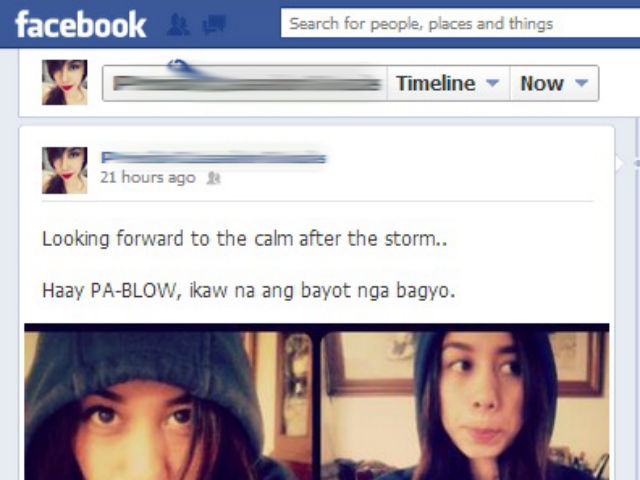 CEBUANO HUMOR. Netizens joke about Typhoon Pablo's arrival in Cebu. Screengrab from Facebook.