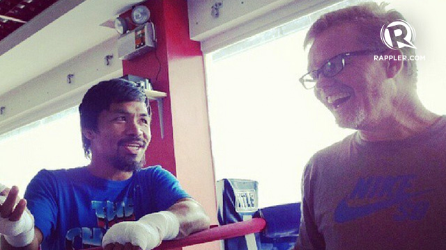 'PERSONAL' Freddie Roach says Manny Pacquiao's fight against Brandon Rios is personal for him after the young boxer mocked his Parkinson's disease. Photo by Rappler