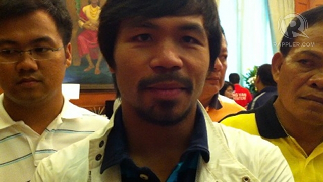 'NO PROBLEM.' Sarangani Rep Manny Pacquiao does not see any problem so far in his 2013 reelection bid. Photo by Ayee Macaraig 