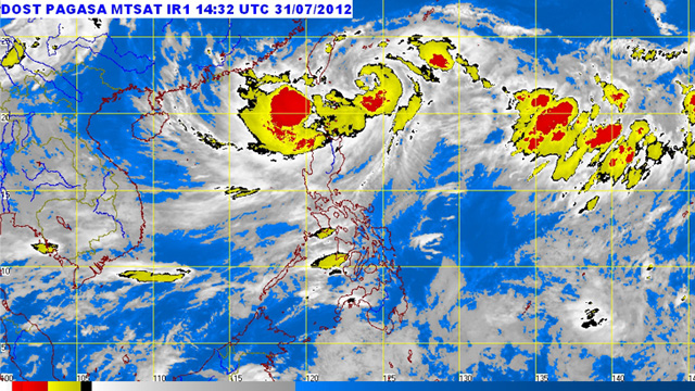 MTSAT Enhanced-IR Satellite Image of typhoon Gener (international codename Saola) as of 2:32 P.M., 31 July 2012. Photo courtesy of Pagasa.