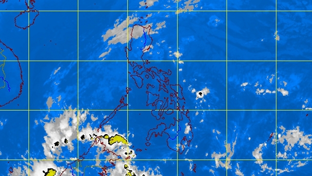 FAIR WEATHER. Only isolated rain showers and thunderstorms may interrupt the generally fair weather on Feb 1. PAGASA satellite image as of 4:32 am