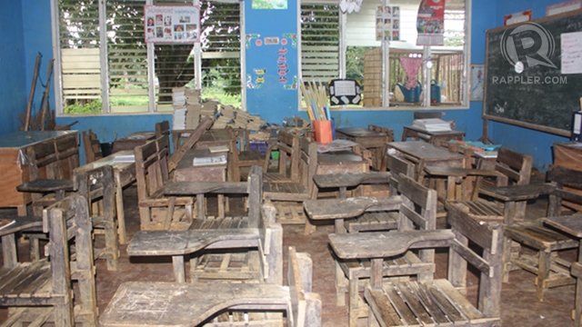 P1-M CLASSROOM. A people's organization is protesting the quality of structures built using the Malampaya fund. Photo courtesy of Bishop Pedro Arigo