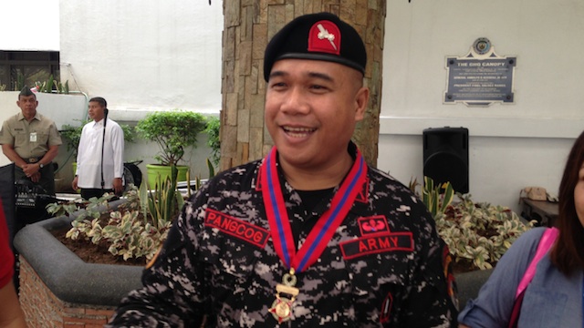 DISTINGUISHED CONDUCT STAR: Lieutenant Colonel Oriel Pangcog, battalion commander of the JSOG Task Force Arrow