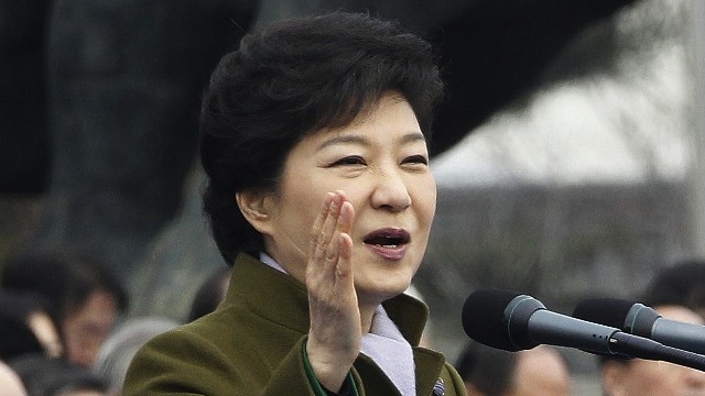 STRONG RETALIATION. File photo of South Korean President Park Geun-hye at her inauguration ceremony as the 18th South Korean president on Feb 25, 2013. AFP photo