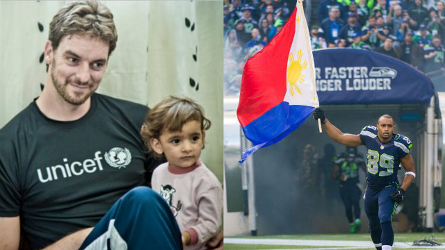 SPORTS WORLD AID. International sports personalities and organizations vow to help victims of typhoon Yolanda (Haiyan). Pau Gasol photo from UNICEF.org. Doug Baldwin Jr photo from Seattle Seahawks' official Twitter account