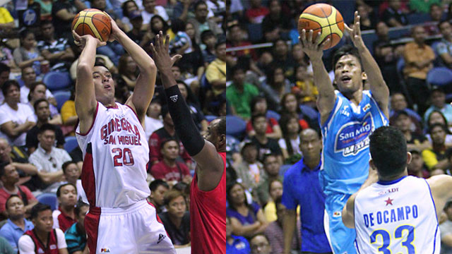 BEST OF THE BEST. Greg Slaughter (L) and Mark Barroca (R) will lead the PBA All-Stars against Gilas. Photo by Nuki Sabio/PBA Images