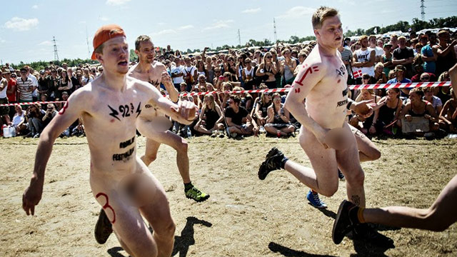 NAKED RUN. In Denmark, participants of a music festival compete in a naked run for tickets to next year's event. AFP Photo