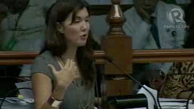EMOTIONAL SPONSOR. RH bill principal sponsor Pia Cayetano turns emotional as she defends provisions of the RH bill from drastic amendments. Screenshot from Senate livestream 