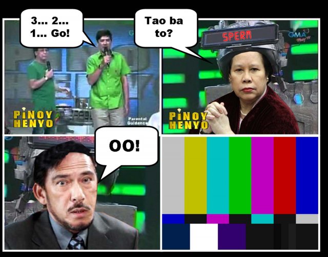 UH-OH. "This is why Senators Sotto and Defensor-Santiago can't be teammates in Pinoy Henyo." - Caption and image from sowhatsnews.wordpress.com