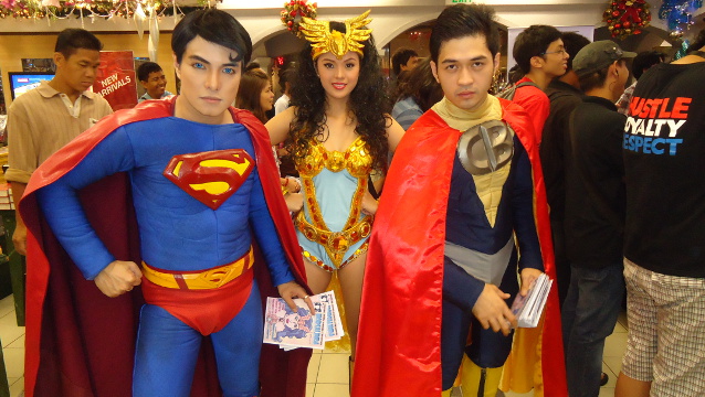'Pinoy Superman' Herbert Chavez, 'Horsalinda' Janet Manino and 'Captain Barbel' Ken Mendoza