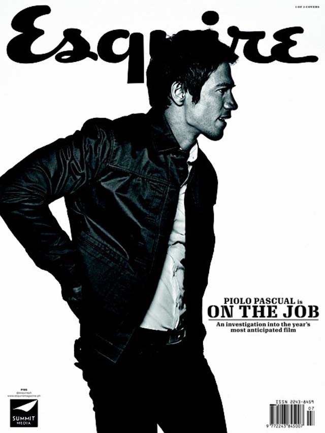 PIOLO ON THE JOB. Piolo Pascual on one of Esquire Philippines' triple August covers. Photo by Paco Guerrero