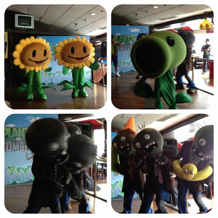 A SAMPLER OF THE show at the press launch of 'Plants vs. Zombies Live!' last July 5 at TGI Friday's, Glorietta 3. Collage from Facebook